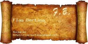 Flas Bertina névjegykártya